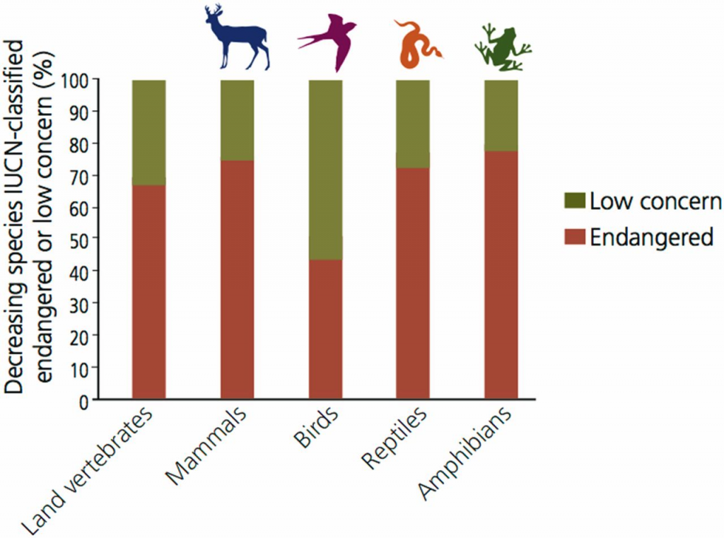 Confronto delle specie in diminuzione (foto: http://www.pnas.org/content/114/30/E6089.full)