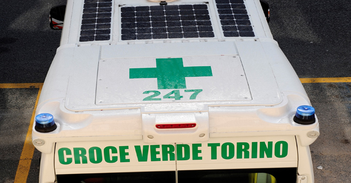 Un'ambulanza della Croce Verde di Torino