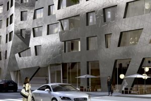 L'edificio dalle vetrate antibatteriche dell'architetto Daniel Libeskind