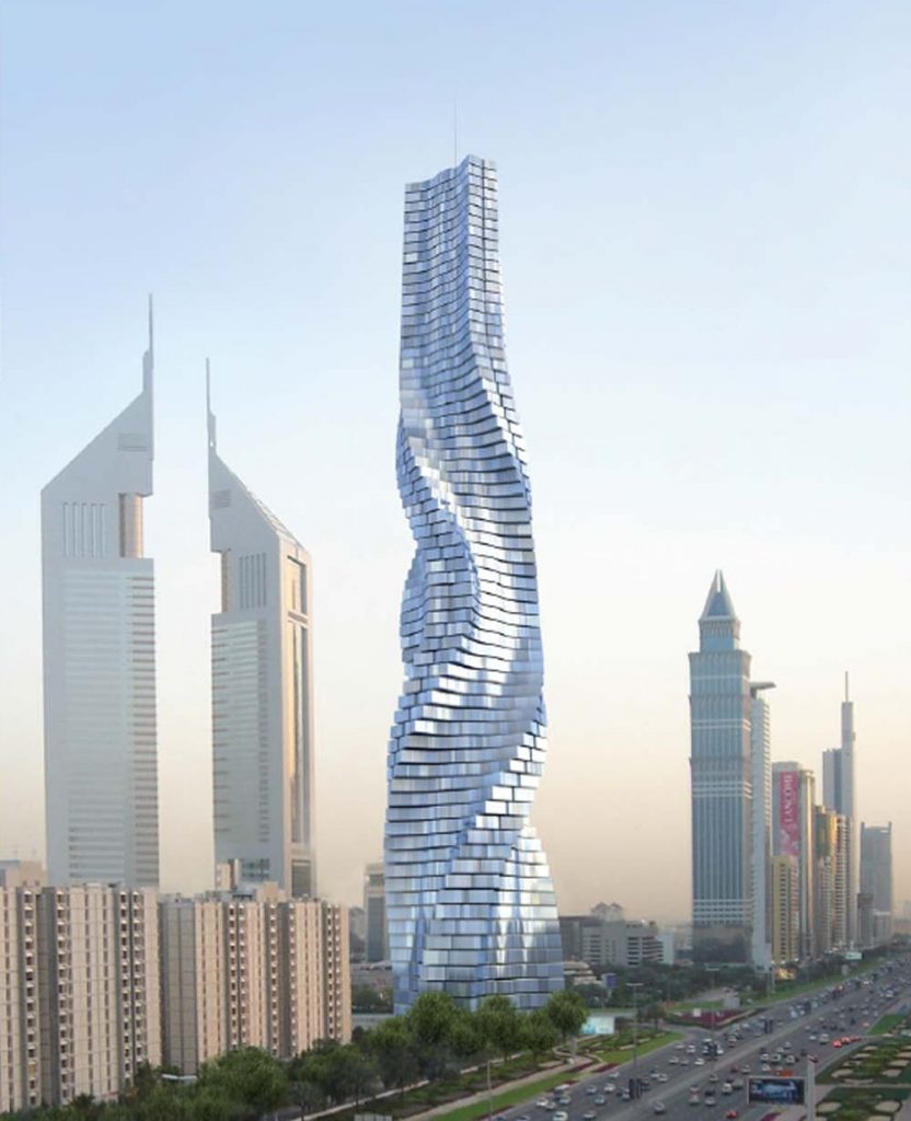 Il rendering della Dynamic Tower a Dubai