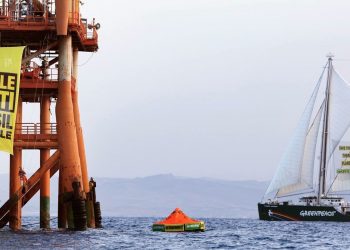 La manifestazione inscenata da Greenpeace (foto http://toxicleaks.org/)