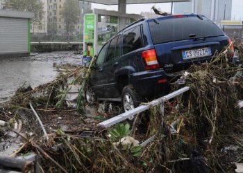 Un'immagine dell'alluvione a Genova (foto: http://www.giornalettismo.com/)