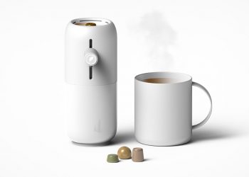 Le innovative capsule del designer Eason Chow con la speciale moka necessaria al loro utilizzo (foto: http://a.fastcompany.net/)
