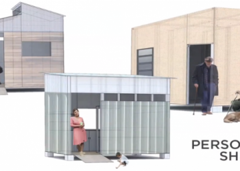 Un rendering dei moduli abitativi progettati per il quartiere Necksville di Seattle