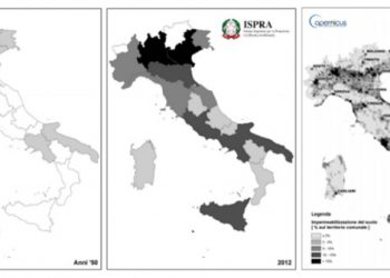 La mappa della cementificazione in Italia