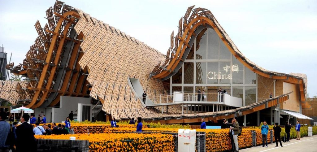 Il padiglione cinese in bambù a Expo 2015