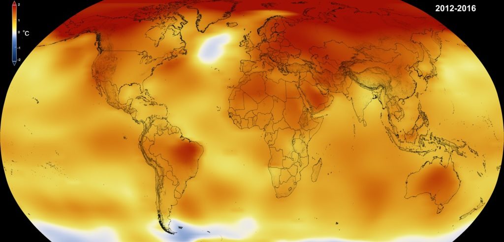 Secondo due analisi condotte della Nasa e della NOAA il 2016 è stato l'anno che ha fatto registrare temperature record sulla superficie terrestre
