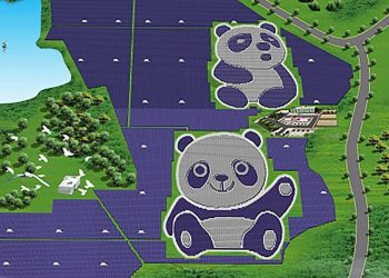 impianto solare a forma di panda