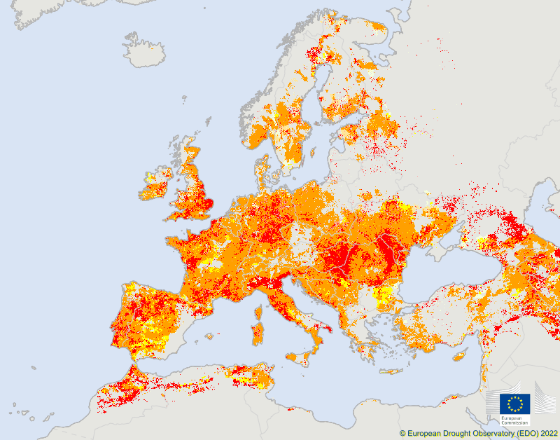 stress idrico siccità Europa