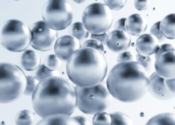 Nanoparticelle di argento colloidale, sfere metalliche argentate